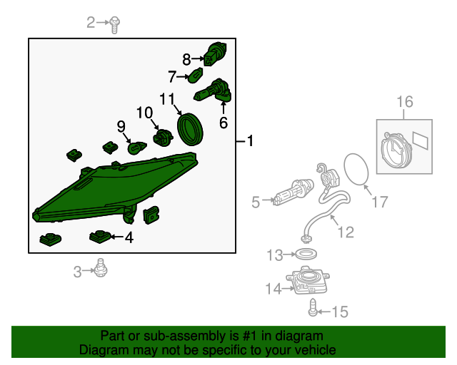 Genuine OEM Acura Composite Headlamp Part 33151SZNA01 Acura