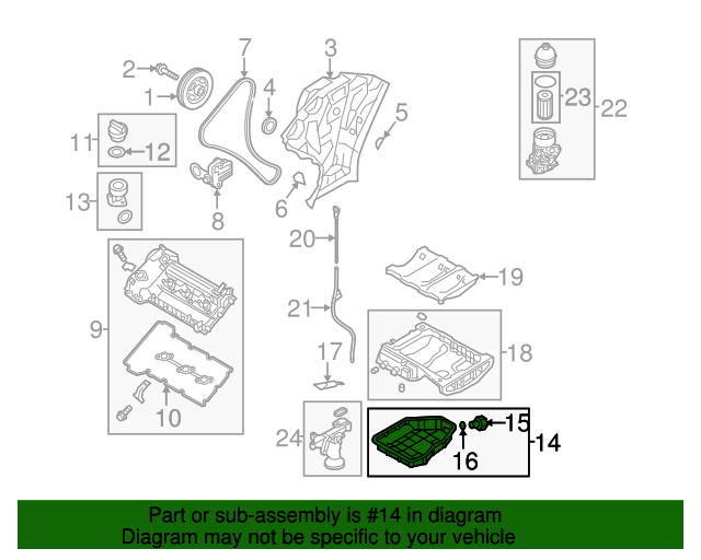 215103C160 Oil Pan 20112014 Kia Kia.Parts Store
