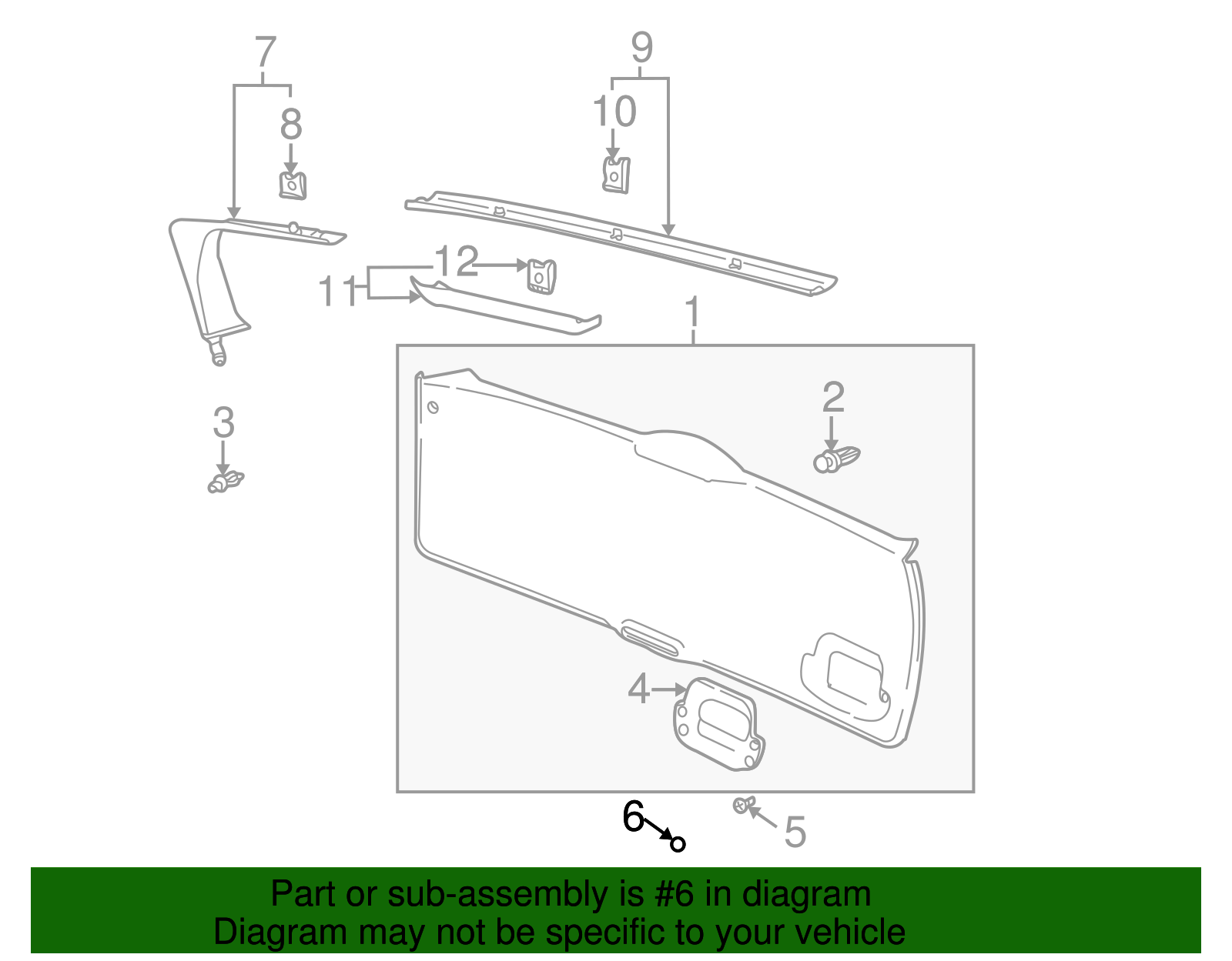 Plug, L/Gate I/S Hdl Bolt Hole Fin *Left Oak - GM (90440443)