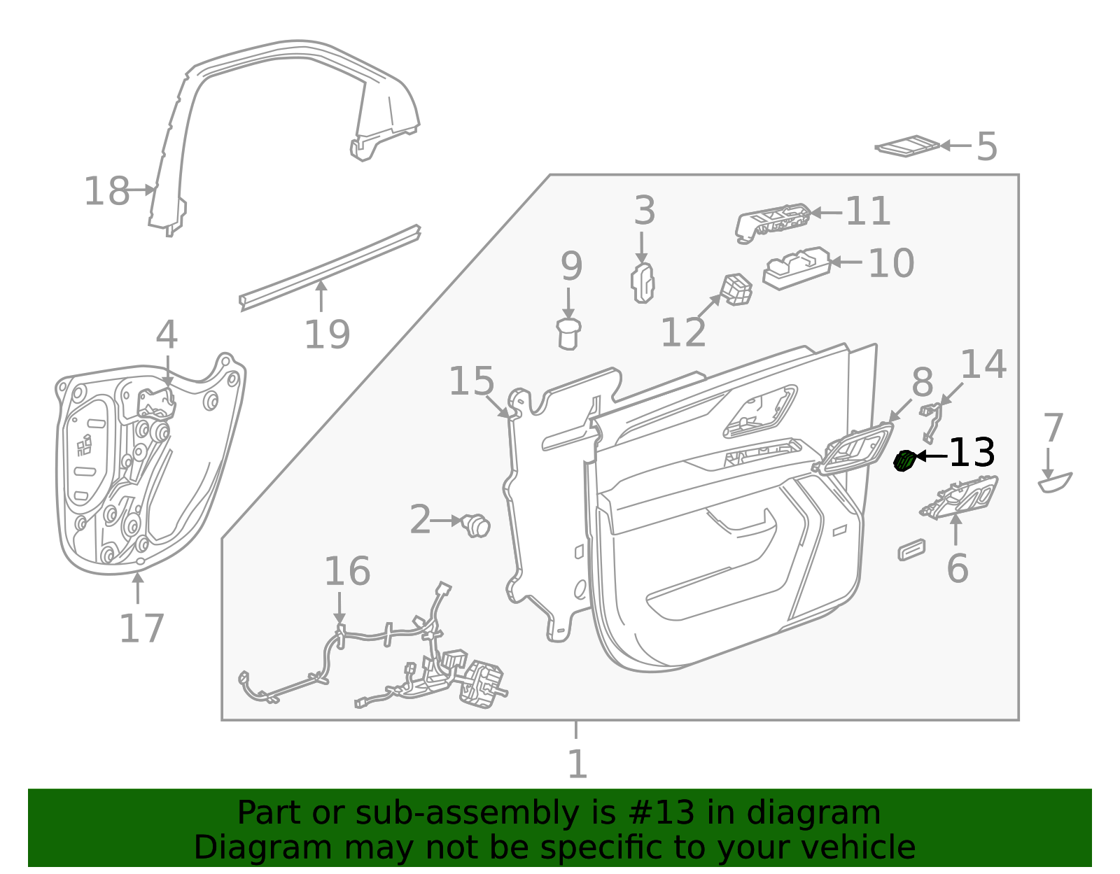 Black Passenger Side Door Lock Switch - GM (84374120)