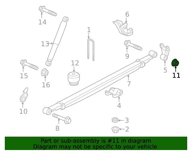 20202023 GM Leaf Spring Shackle Nut 11549171 QuirkParts