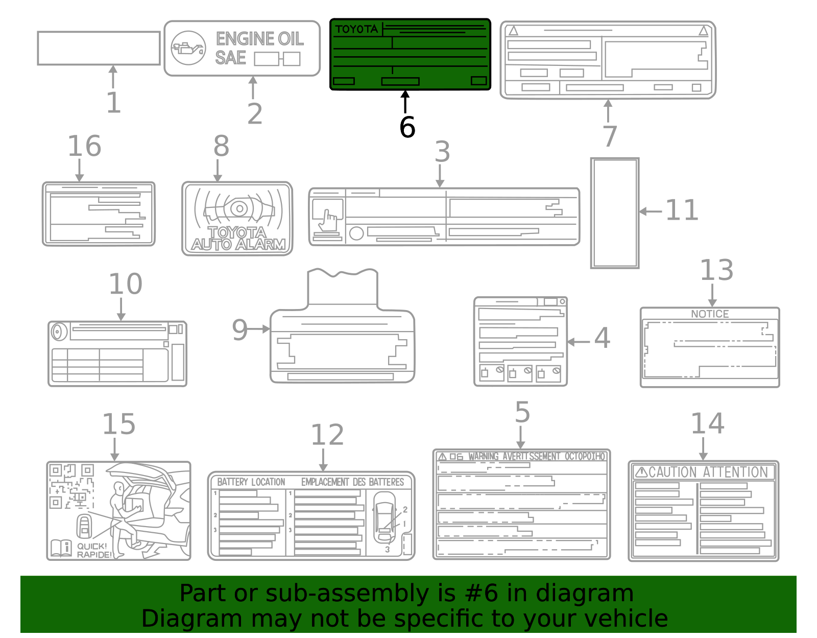 Emission Label - Toyota (11298-F0090)