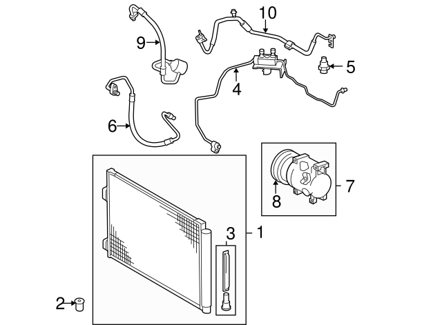 A/C Hose Assembly Suction & Discharge Line For Toyota Corolla 2014-2019 1.8L