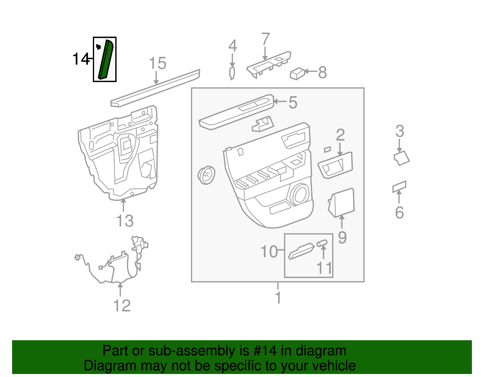 Molding Assembly-Rear S/D Rear Garnish              *Ebony - GM (25887106)