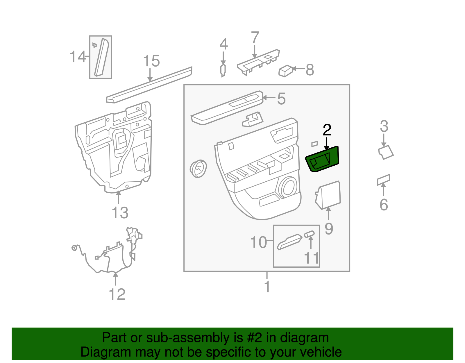 Bezel Assembly-Rear S/D I/S Hdl *Oil Rbd Brnz - GM (25955686)