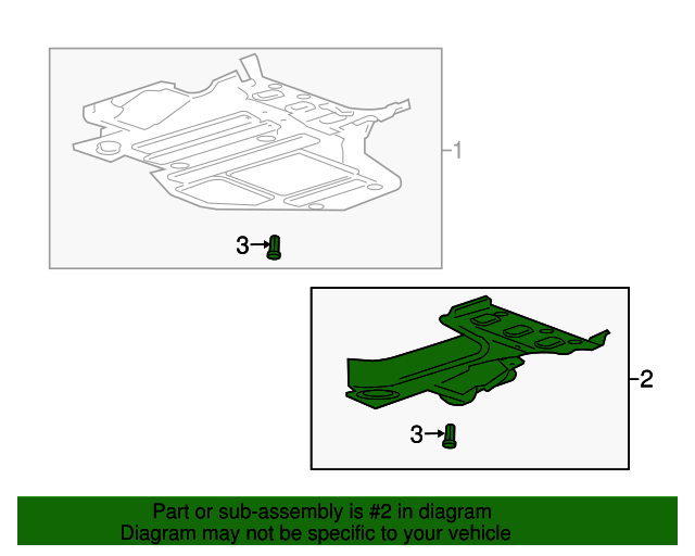 23258347 Driver Side Underbody Rear Air Deflector 20132016 Chevrolet
