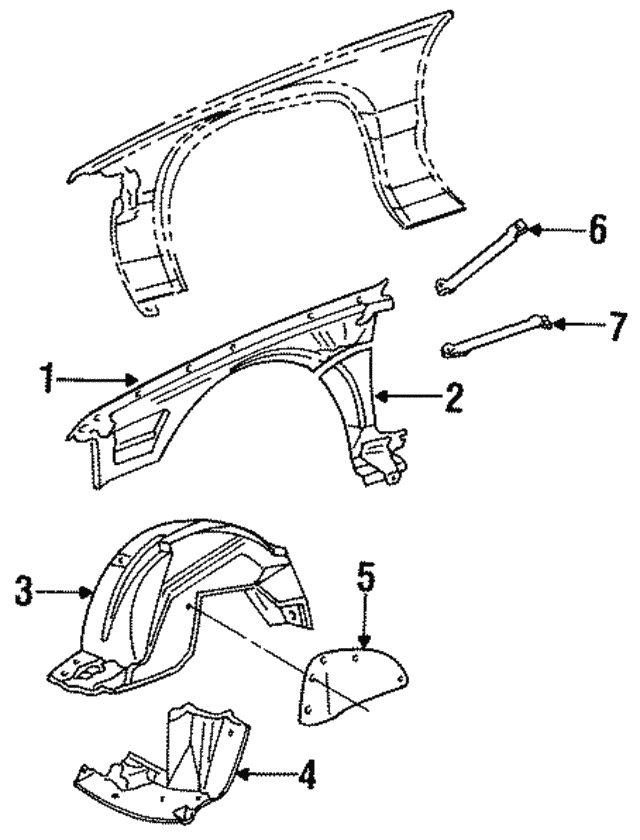 19941996 Cadillac Fleetwood PanelFront W/H 10196146