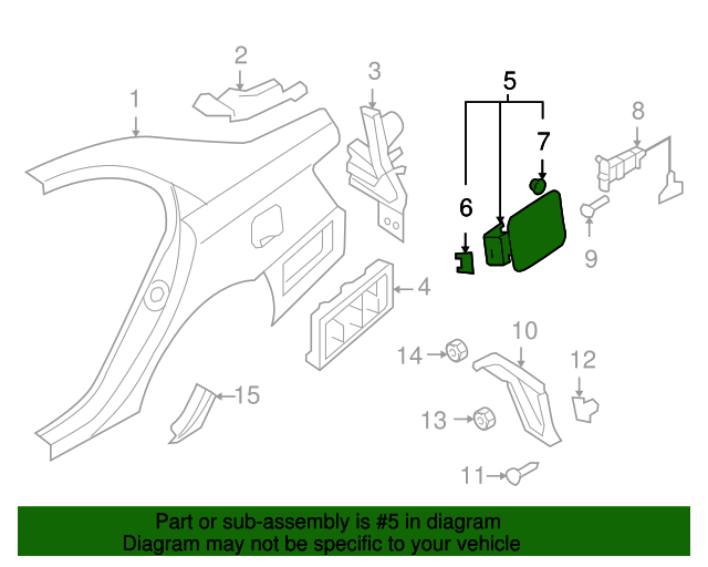 20062009 Hyundai Sonata Fuel Door 695103K100 OEM Parts Online