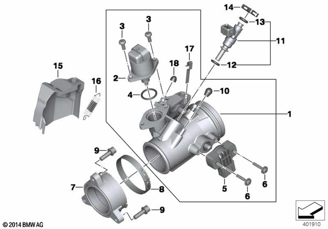 13547705240 - Throttle Body, Black, Right 2009-2020 BMW-Motorrad 