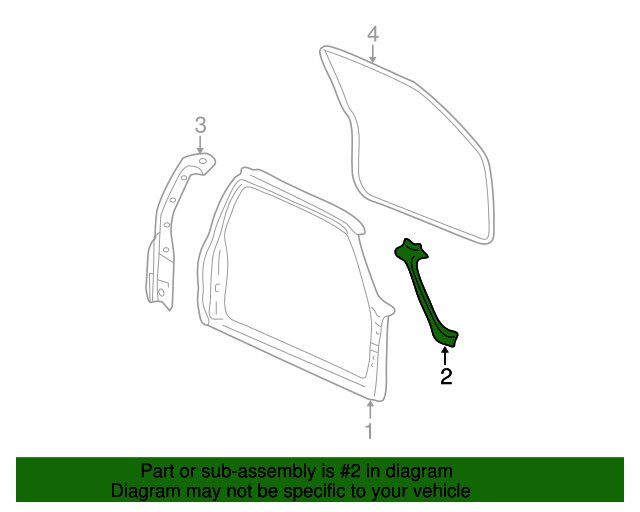 20072014 GM Driver Side Front Door Opening Frame Reinforcement