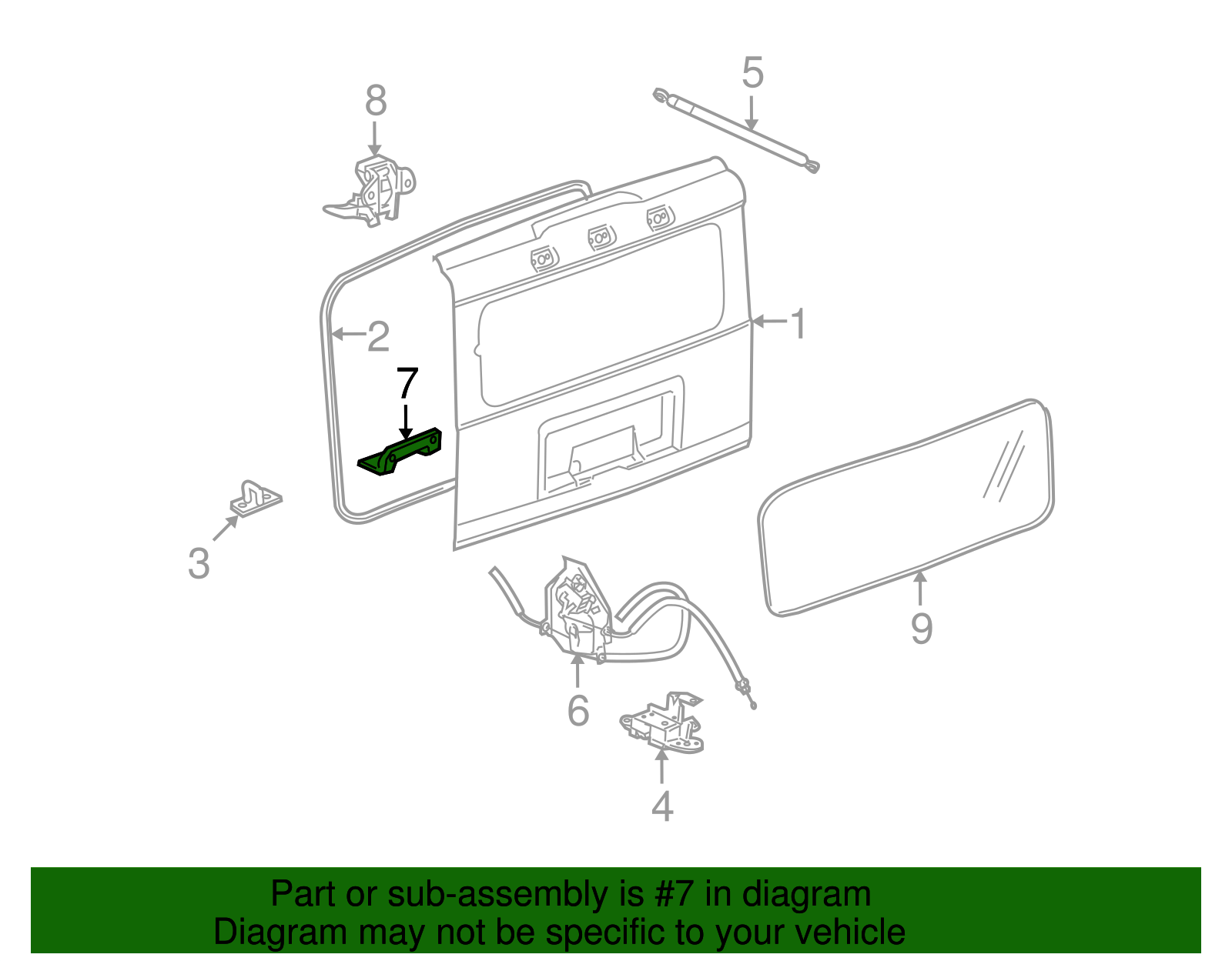 Exterior Liftgate Handle Pull Bracket - GM (15067121)