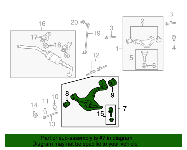 20062009 Land Rover Range Rover Sport Lower Control Arm LR029304 Land Rover Parts Direct
