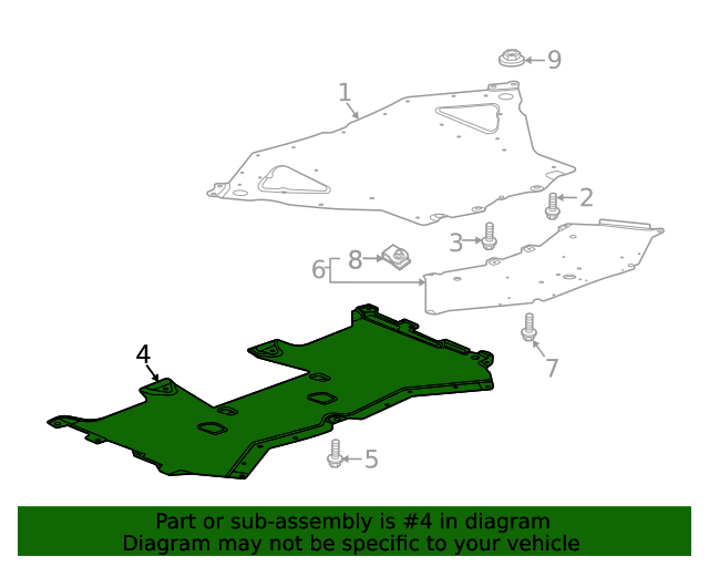 Underbody Rear Air Deflector 85518981 GM Parts Center