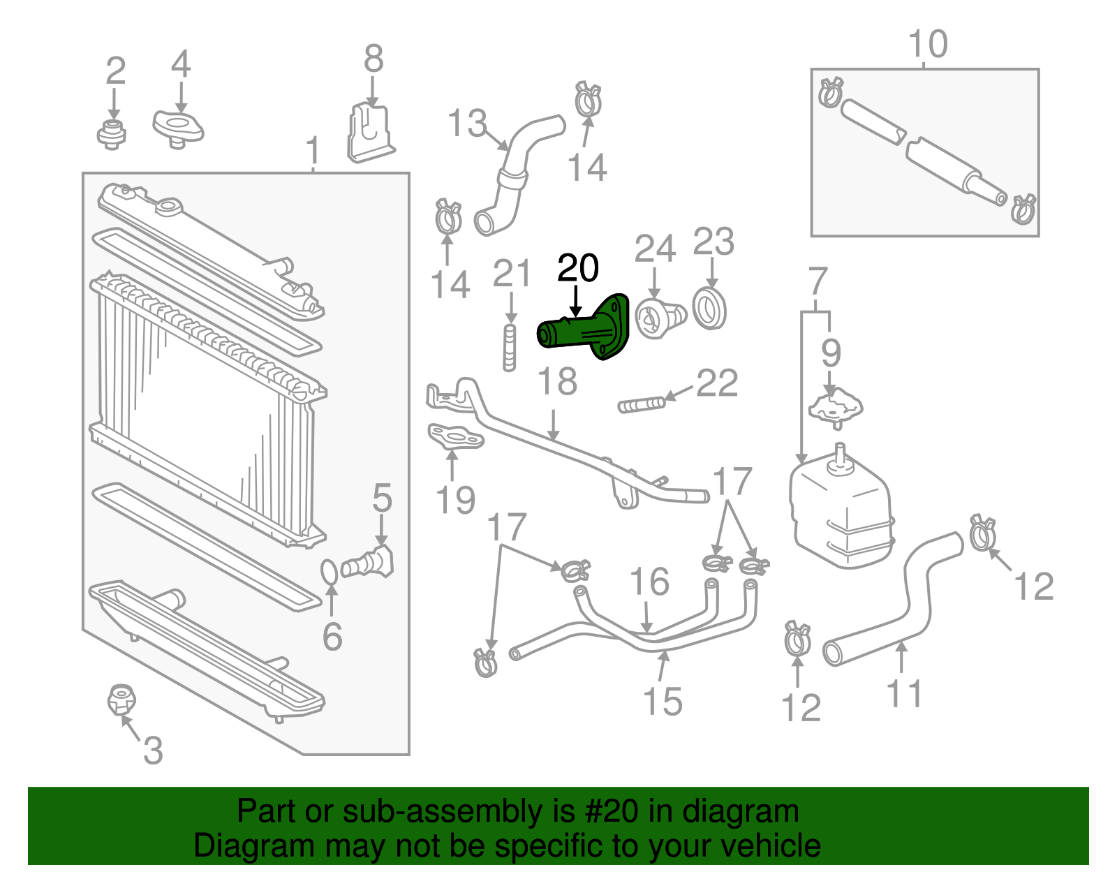 Engine Coolant Thermostat Housing - Scion (16321-28020)