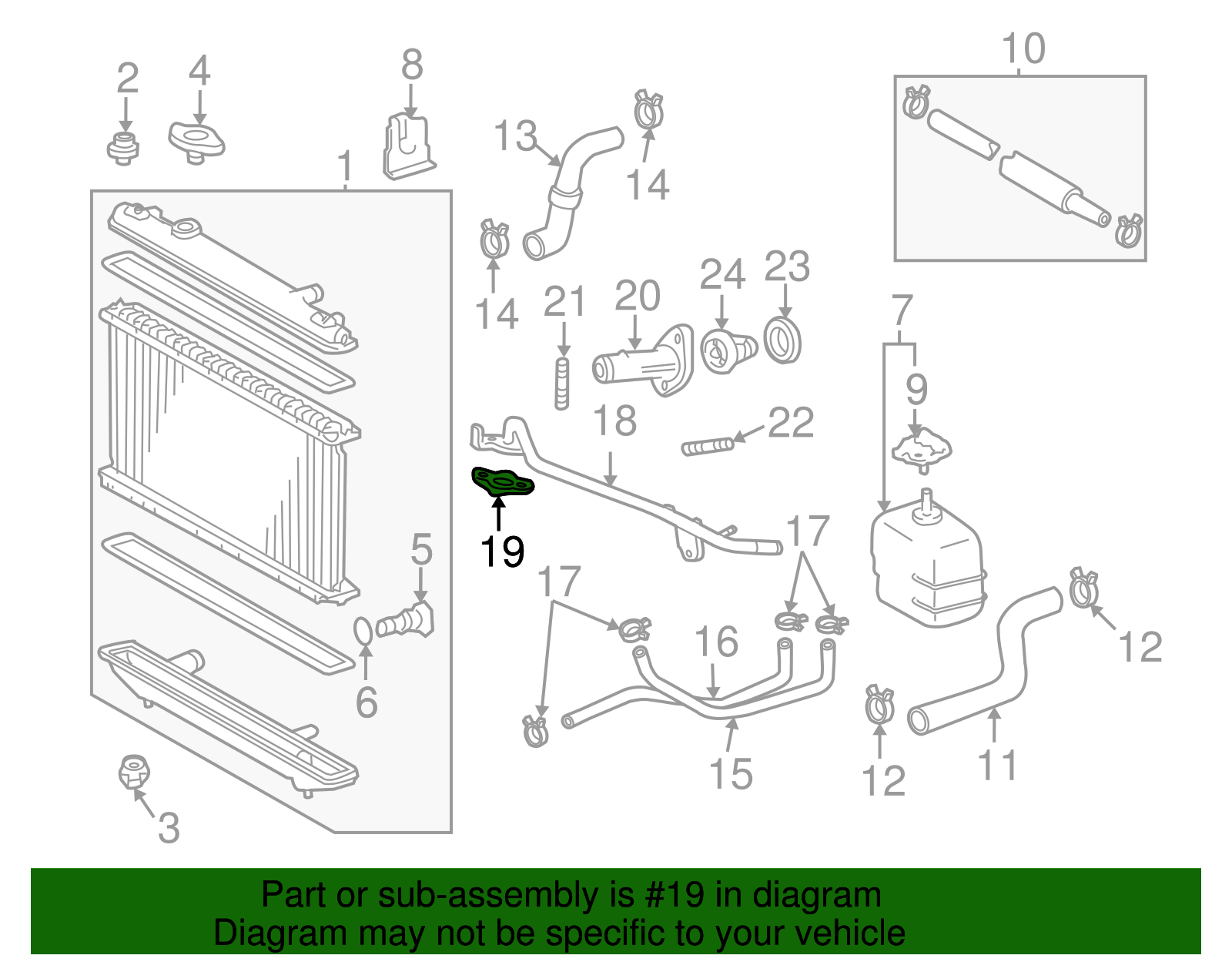 Engine Coolant Pipe Gasket - Scion (16258-0H010)