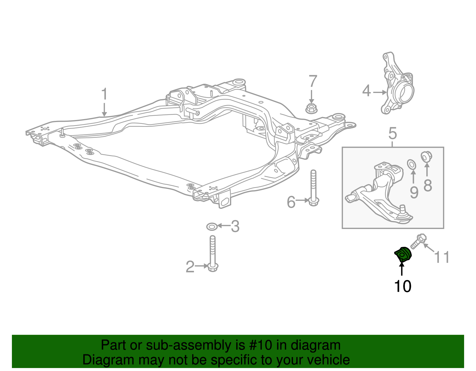 Front Lower Suspension Control Arm Front Bracket - GM (96682596)