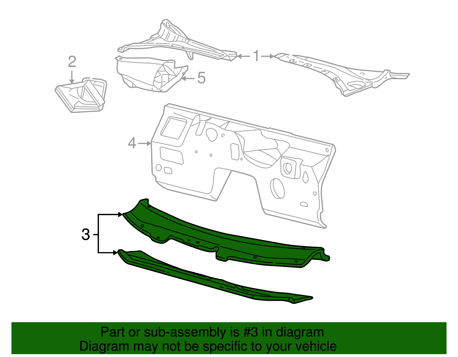Cowl Top Panel - Ford (XW4Z-5402010-AB)