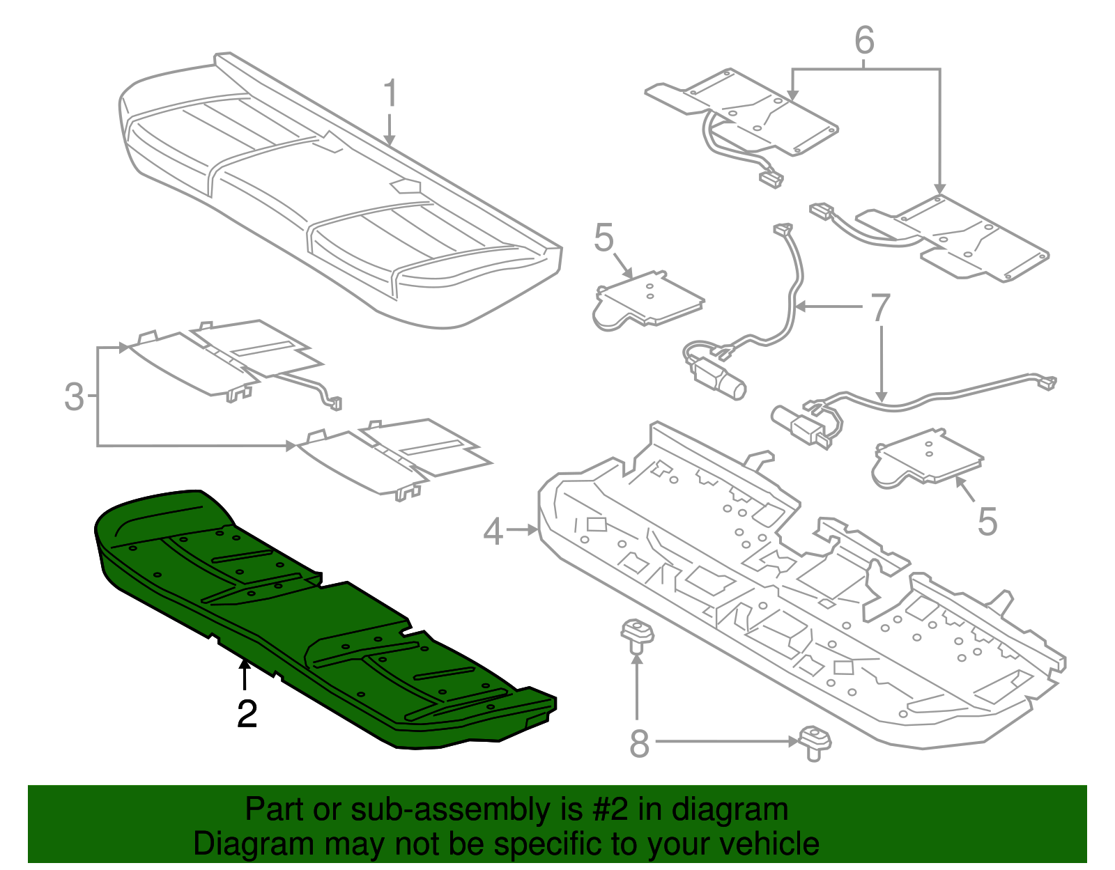 Seat Cushion Pad - Ford (GD9Z-58632A23-H)