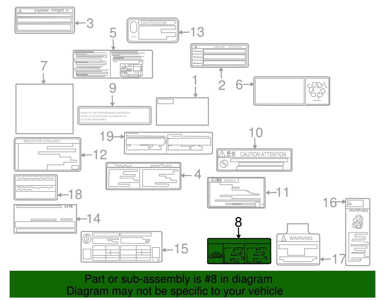 Battery Label - Toyota (G9275-76020)