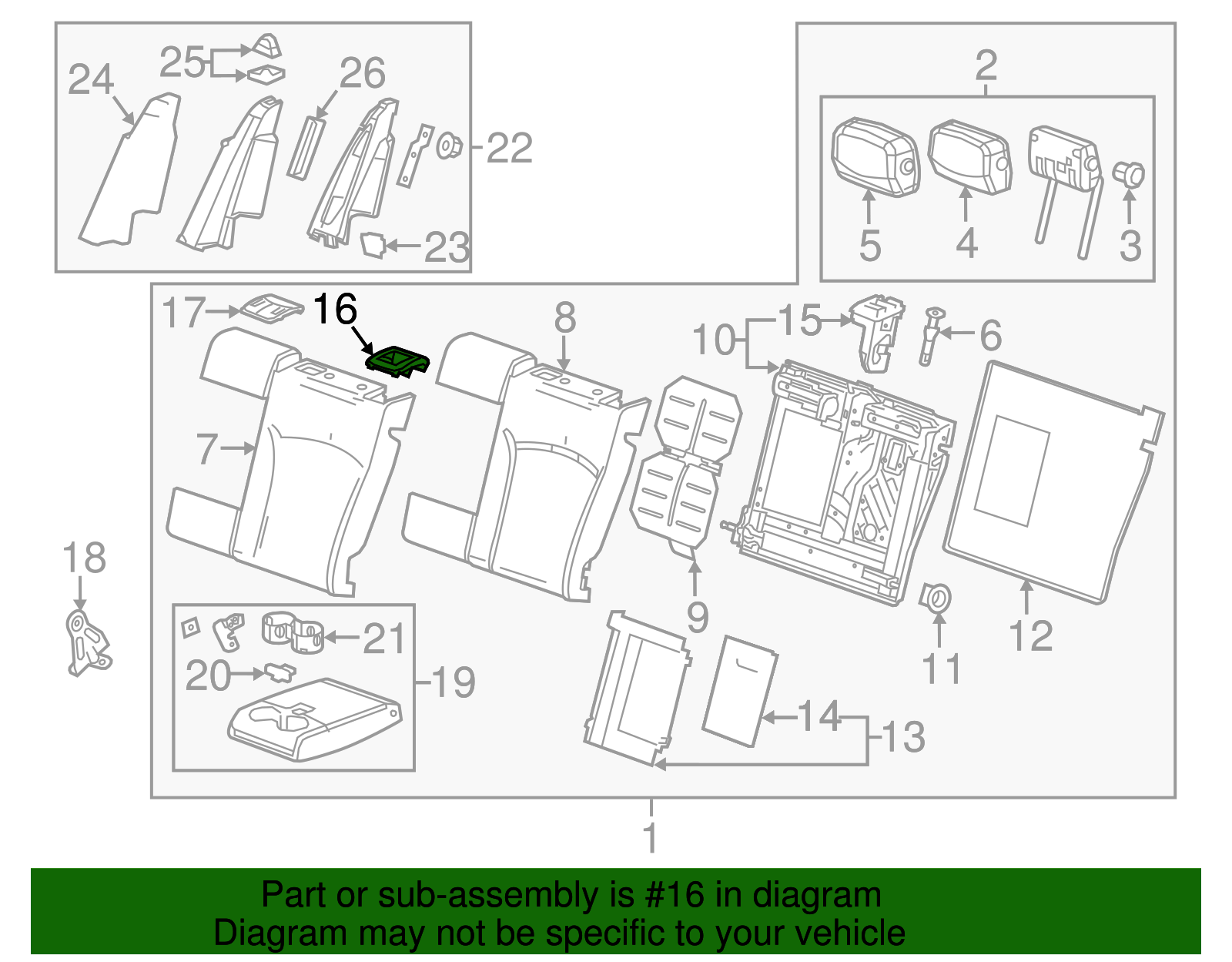 Shale Rear Driver Side Seat Back Latch Release Handle Bezel - GM (84083741)