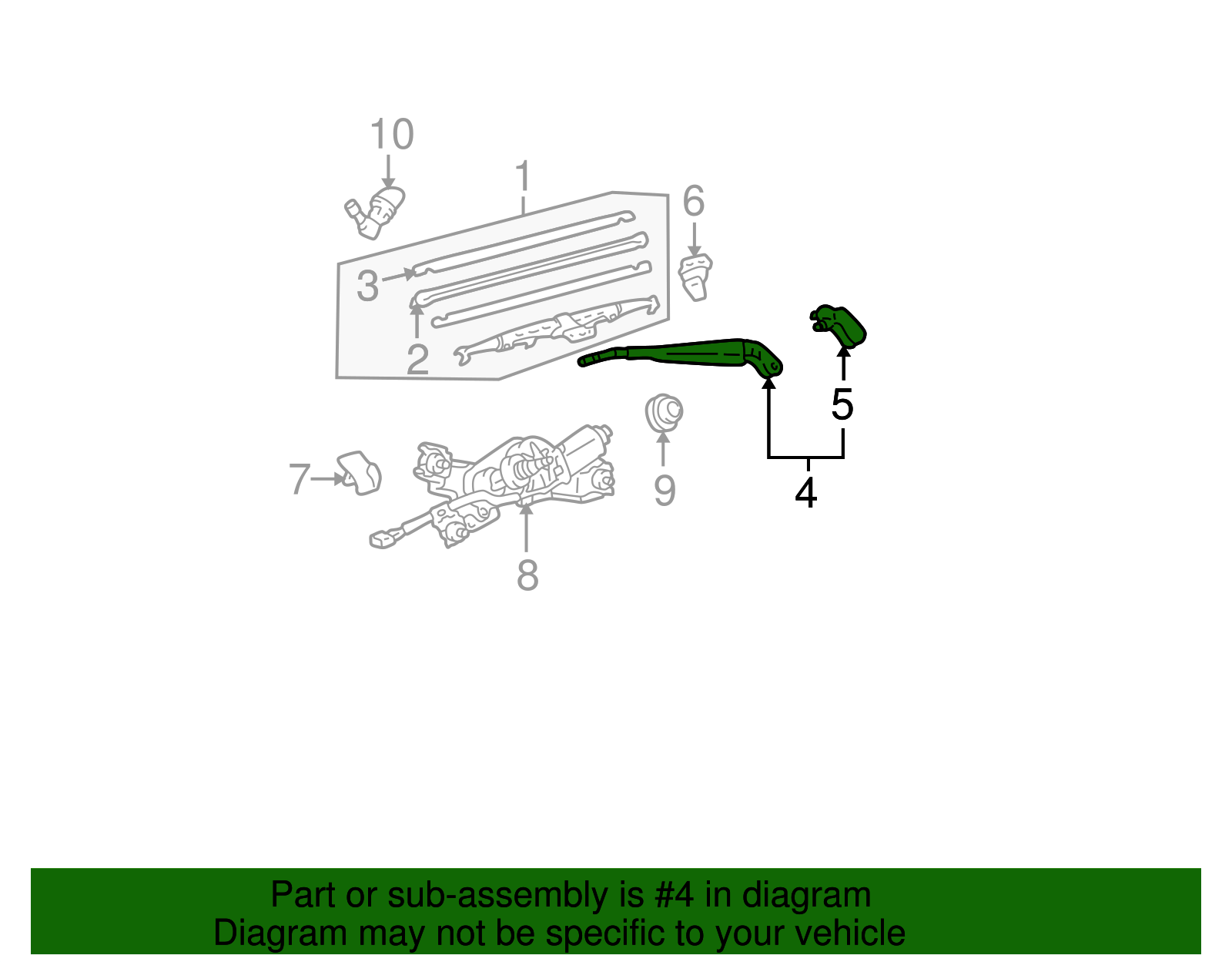 Back Glass Wiper Arm (Rear) - Toyota (85241-35020)