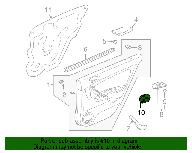35770SECA01 Switch Assembly, Rear Power Window 20042008 Acura
