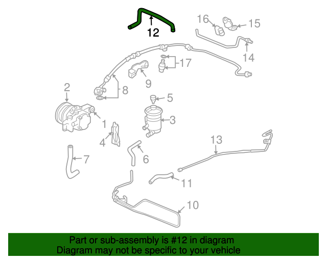 Genuine Hose, Power Steering Return for 20042008 Acura TSX Part 53734