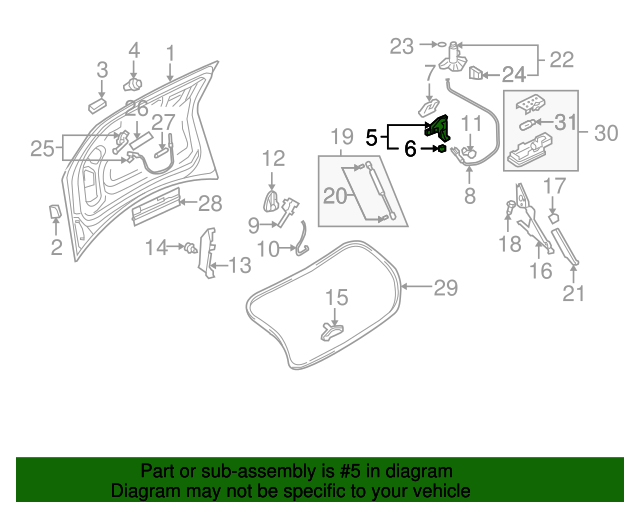 For Audi A4 Quattro S4 RS4 Trunk Lid Latch Genuine 8E5-827-505 B