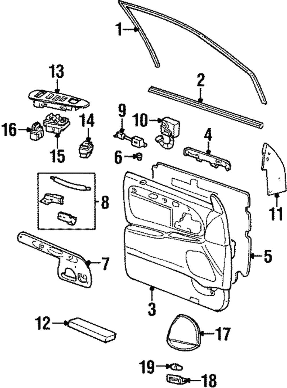 Door Trim Panel - Ford (YW1Z-5423942-DAE)