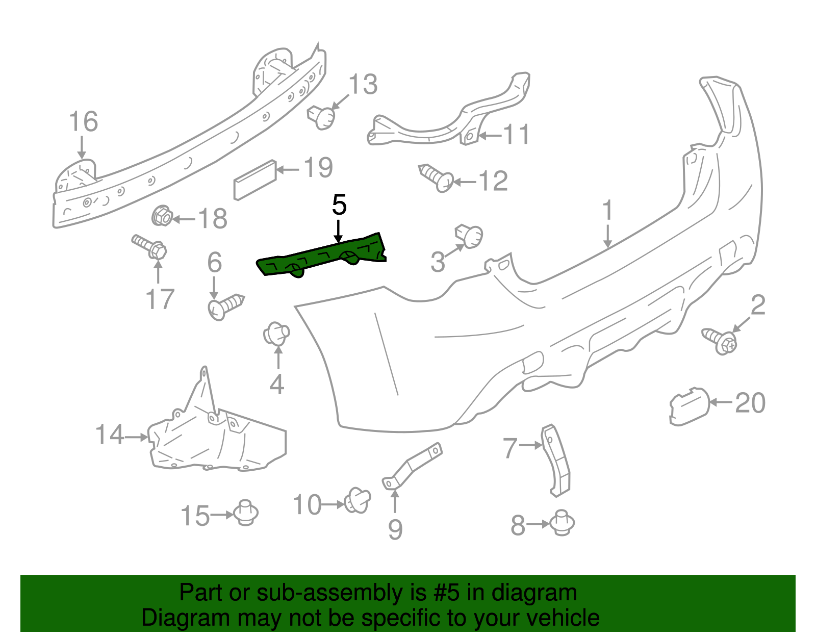 Bumper Cover Bracket (Right, Rear) - Scion (SU003-08223)