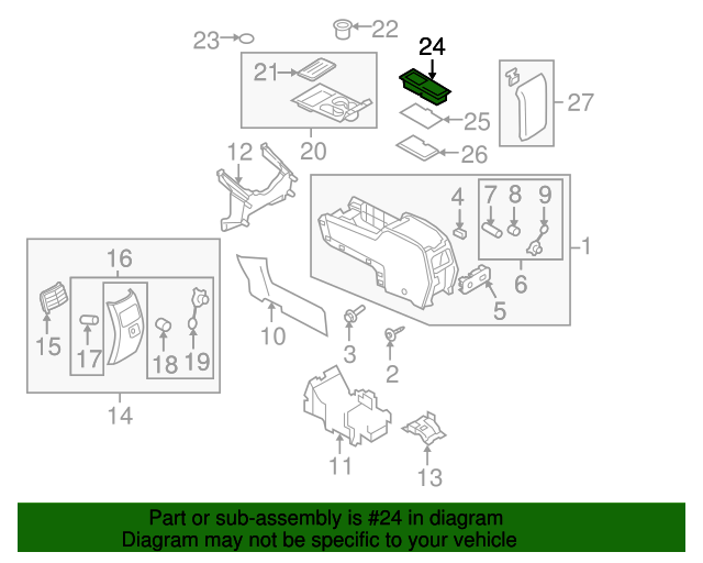 20072010 Ford Edge Storage Compartment 7T4Z7806202A