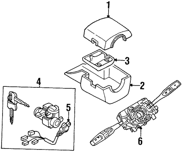 19951997 Kia Sportage Ignition Switch 0K01A66152