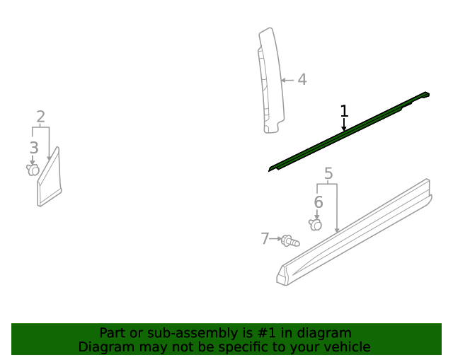 20222023 Mitsubishi Outlander Belt Molding 5727A551 Auto Parts