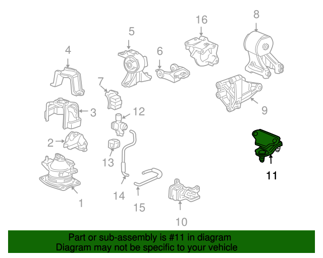 50806SHJA01 Trans Mount 20052006 Honda Odyssey Honda Parts Online