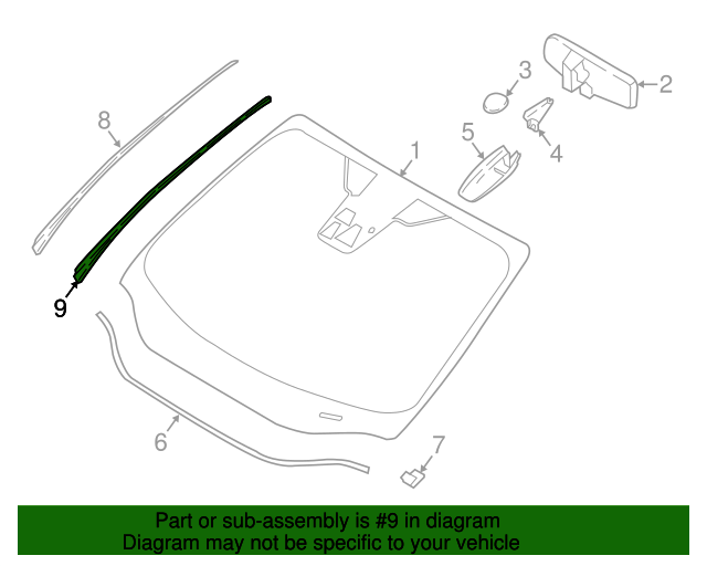 20162018 Ford Focus Windshield Molding Retainer Strip Driver's Side (LH) BM5Z5803179B
