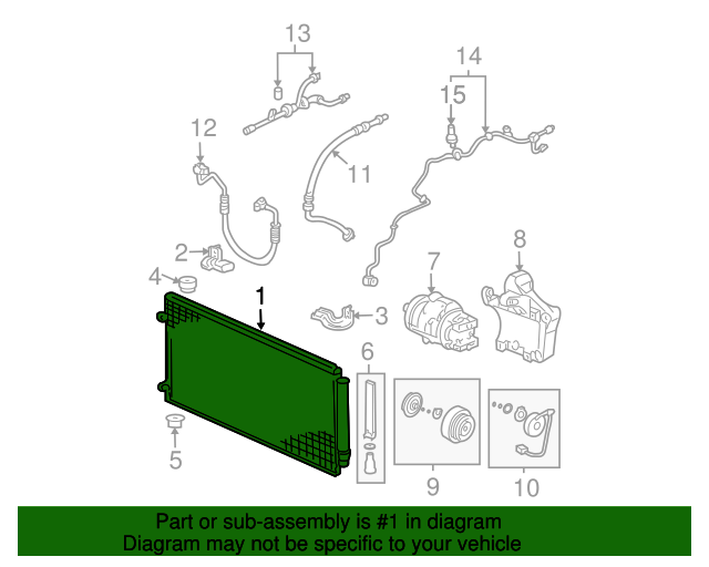80110SHJ305 Kit, Condenser Com 20052007 Honda Odyssey Honda