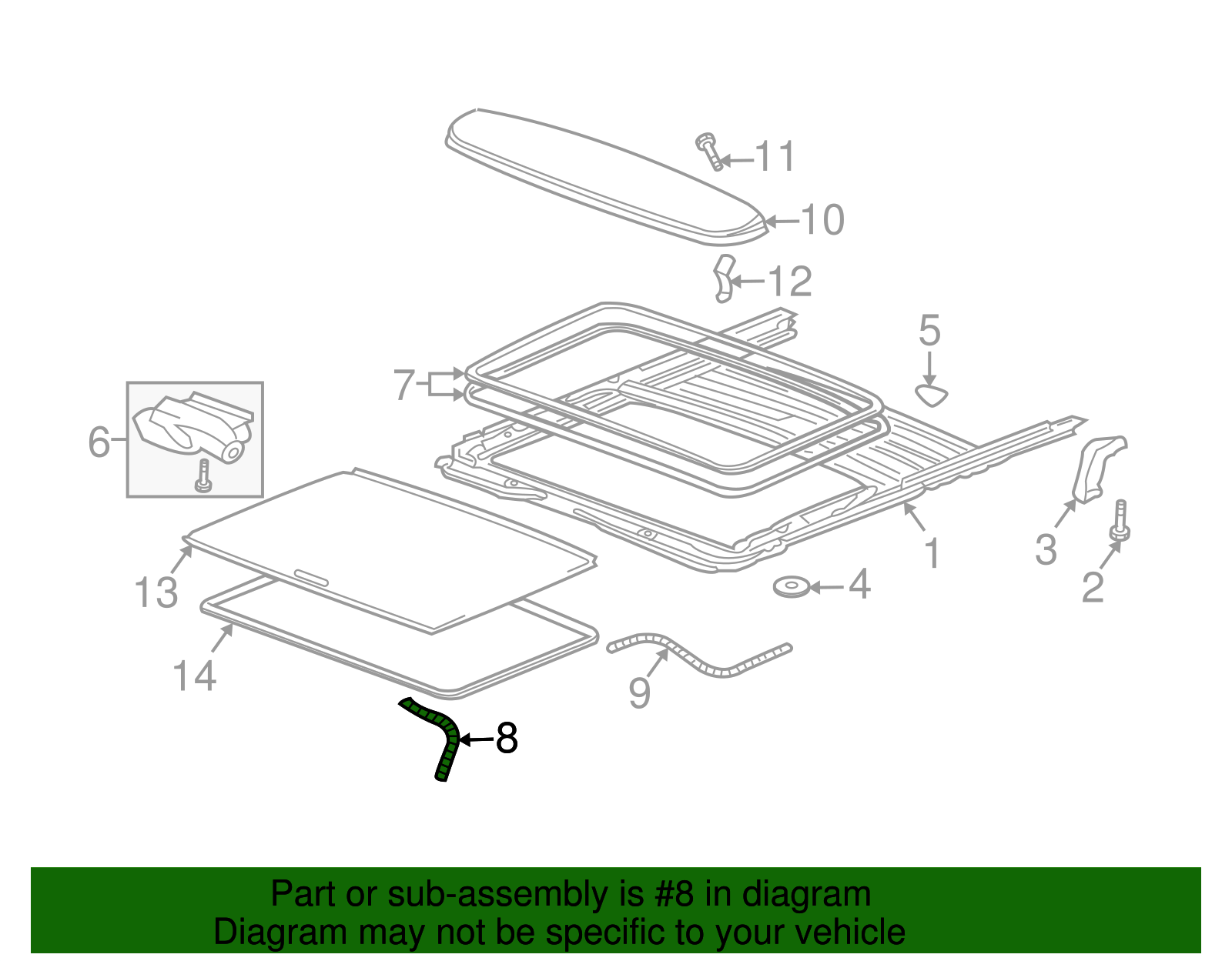 Hose Assembly-Sun Roof Hsg Front Drn - GM (15826707)