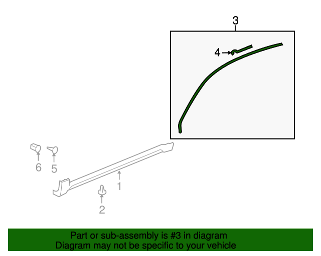 20894252 Front and Rear Driver Side Door Opening Frame Reveal Molding