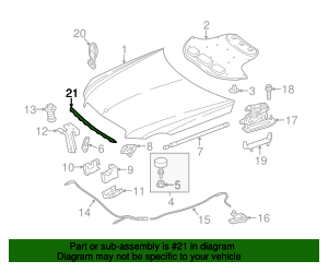 212-887-02-98-64 - Hood Seal 2014-2016 Mercedes-Benz | AutoNationParts.com