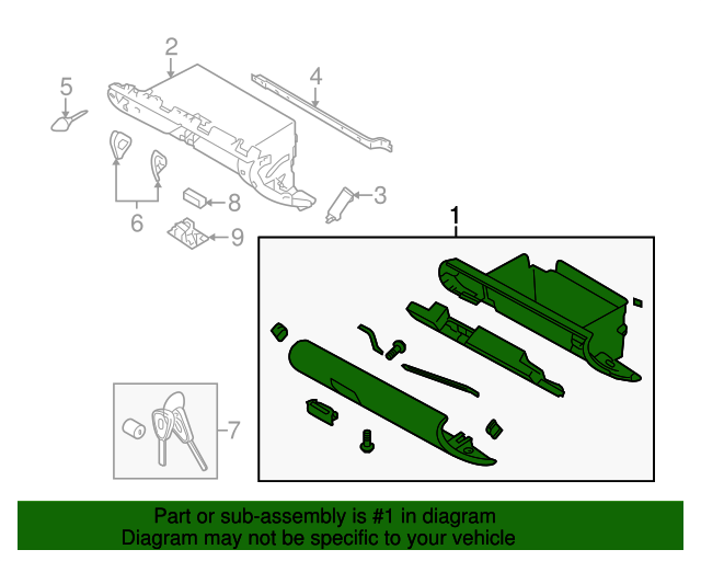 20102014 Subaru Glove Box Assembly 66121AJ00AWJ