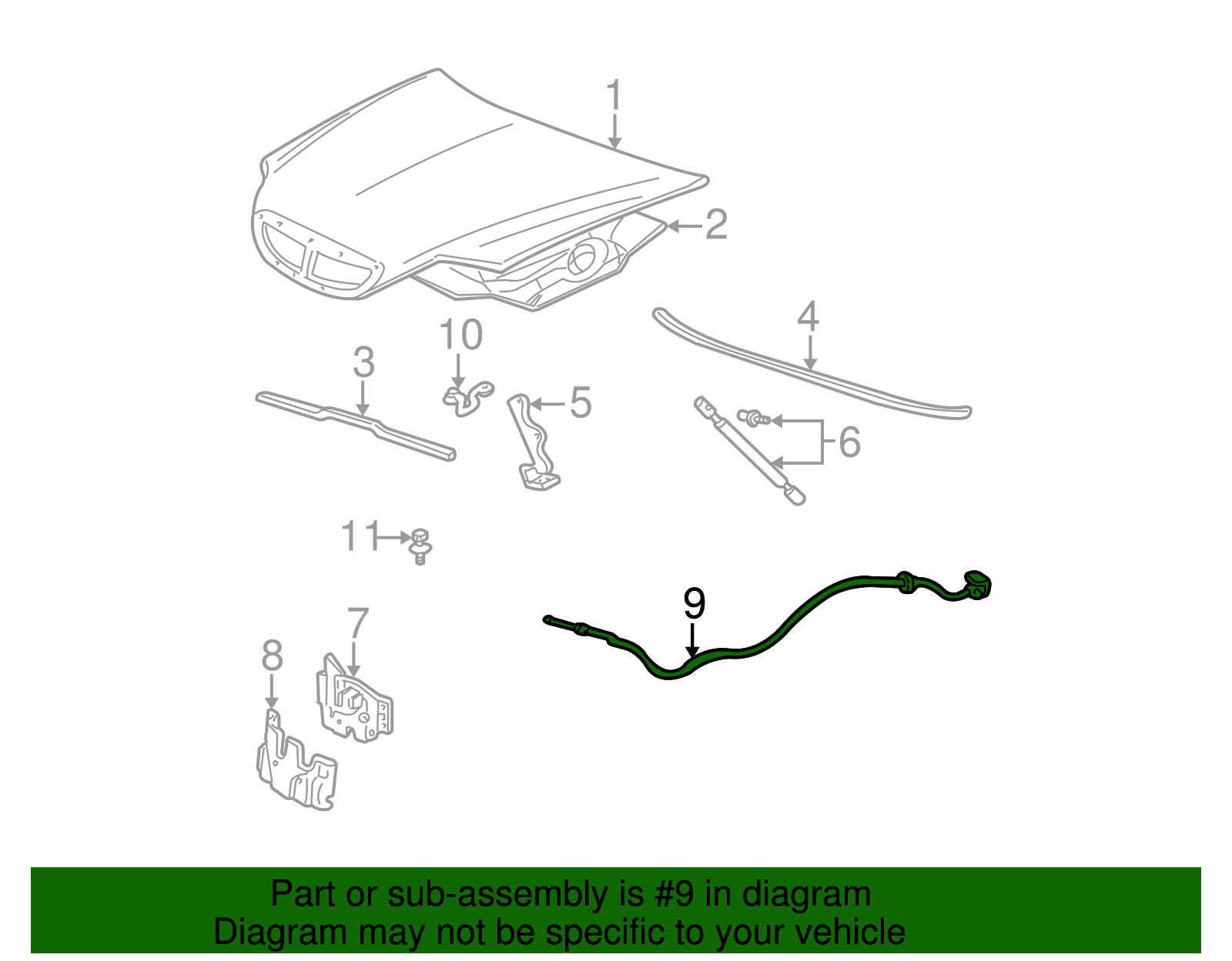 Release Cable - Ford (YF1Z-16916-AA)