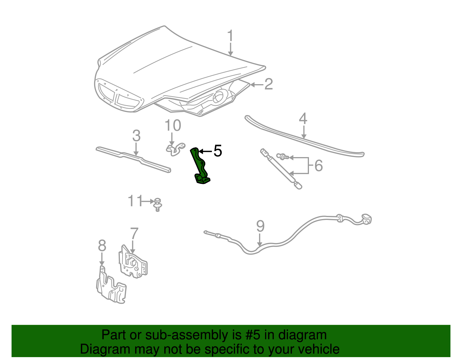 Hood Hinge - Ford (YF1Z-16796-AA)