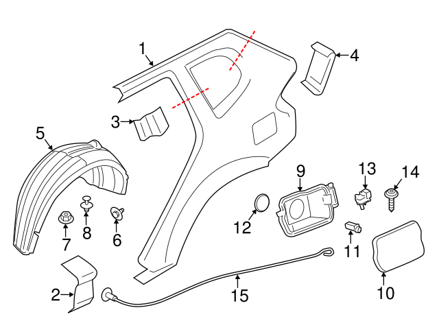 51917339972 - 2015-2018 BMW X4 Fuel Door (51-91-7-339-972) | BMW 