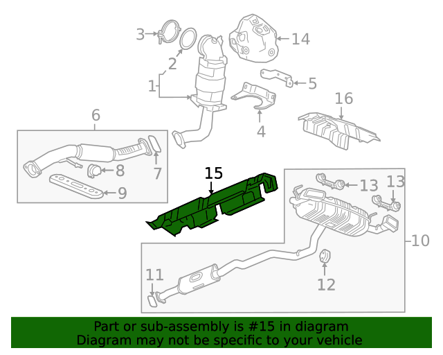 20172022 GM Exhaust Intermediate Underbody Heat Shield 84191152