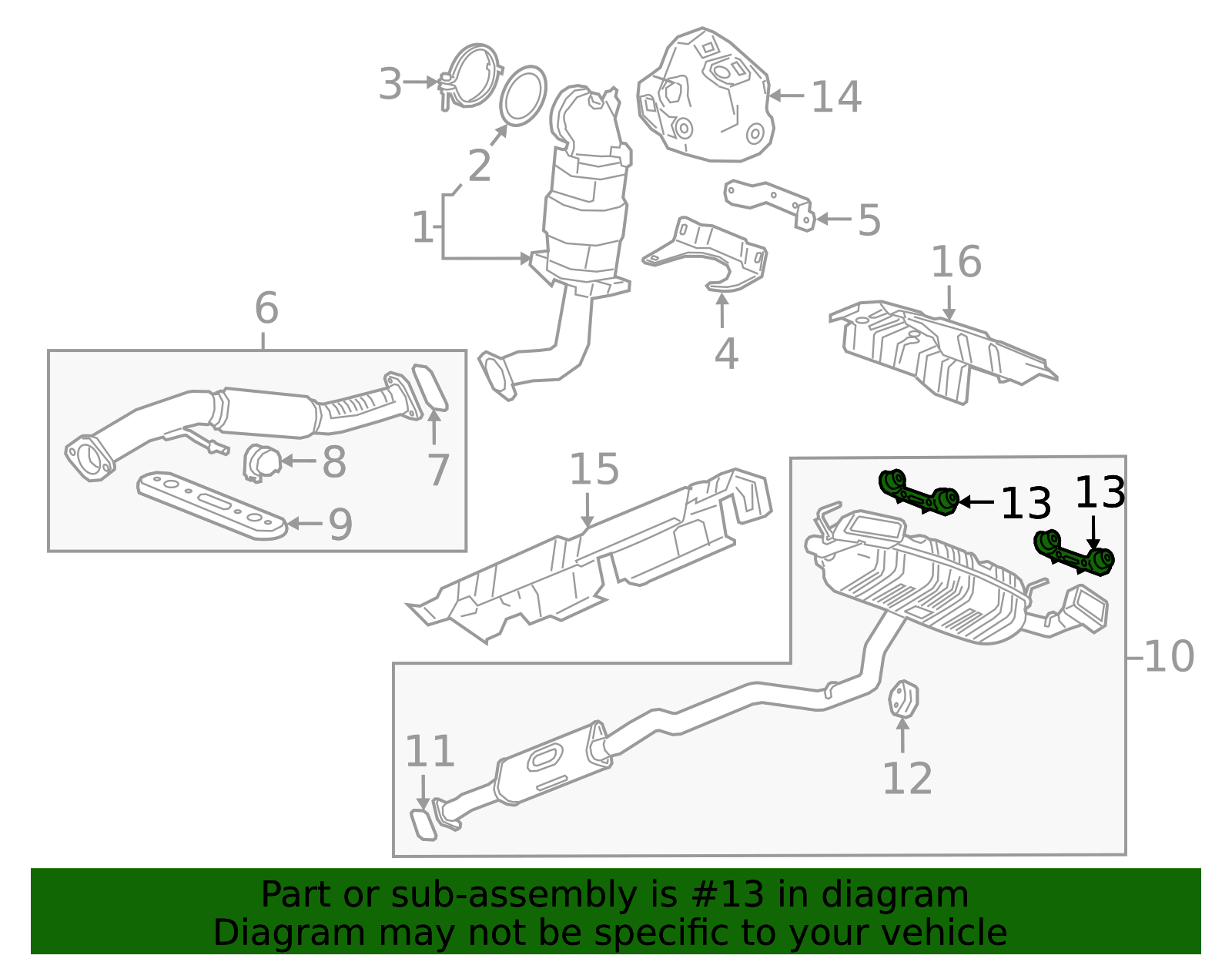 Exhaust Rear Muffler Insulator - Cadillac (84134035)