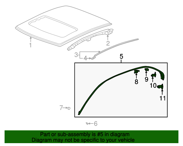 19962000 Honda Civic Drip Molding 72420S01A01 Honda Factory Parts