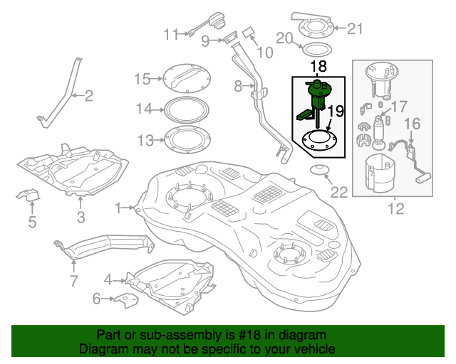 20122021 Subaru Fuel Gauge Sending Unit 42081FJ000 Subaru Parts Store