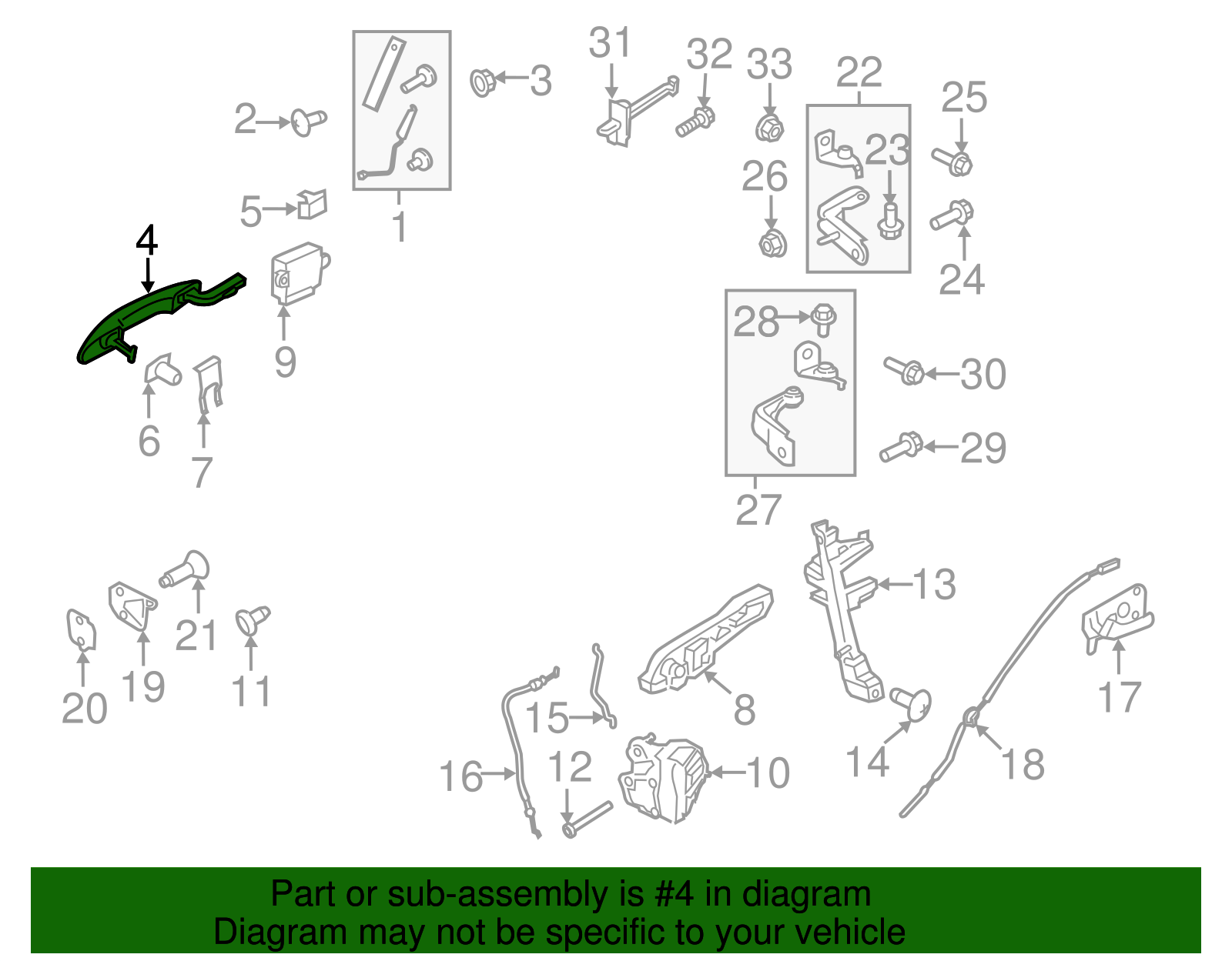 Handle, Outside - Ford (GJ7Z-5422404-ABPTM)