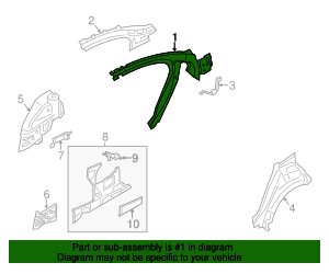 41217294959 - 2013-2019 BMW Inner Quarter Reinforced (41-21-7-294-959 ...