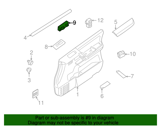 20072022 Nissan Switch Assembly Power Window Main 25401ZW00A Nissan